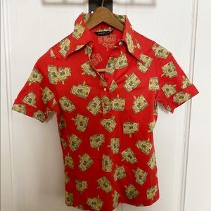 RARE 70’s Smoking Hot Camel Cigarette Polo Shirt XS